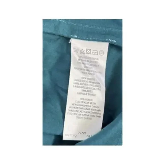 NWT French Connection Jewel Green Tie Neck Button Up Shirt Womens Size 8 - Picture 2 of 2